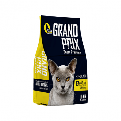 GRAND PRIX сухой для взрослых кошек и котов с лососем 1,5 кг