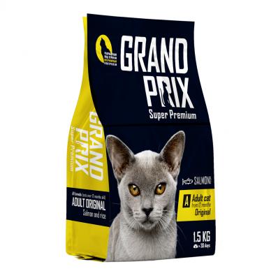 GRAND PRIX сухой для взрослых кошек и котов с лососем 1,5 кг