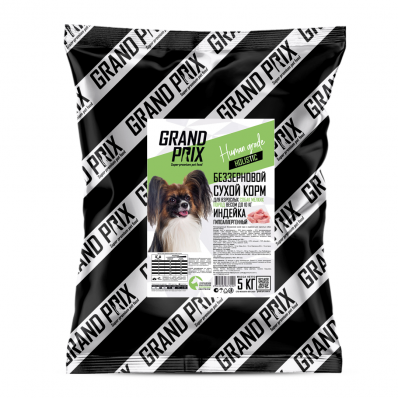 GRAND PRIX Holistic сухой корм для взрослых собак мелких пород, с индейкой 5 кг